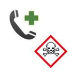 Giftig-Warnsymbol und Telefonhörer