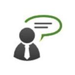 Mann mit Sprechblase