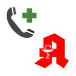 Apotheken-A und Telefonhörer
